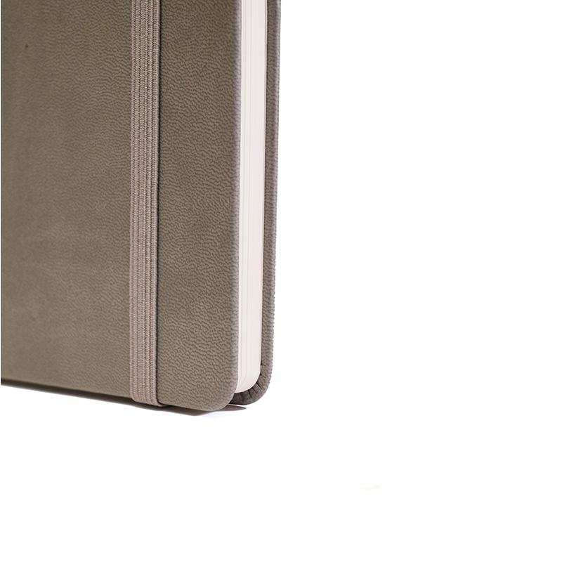Custom Silver - Pu Leather Note Book With Elastic & Pen Holder